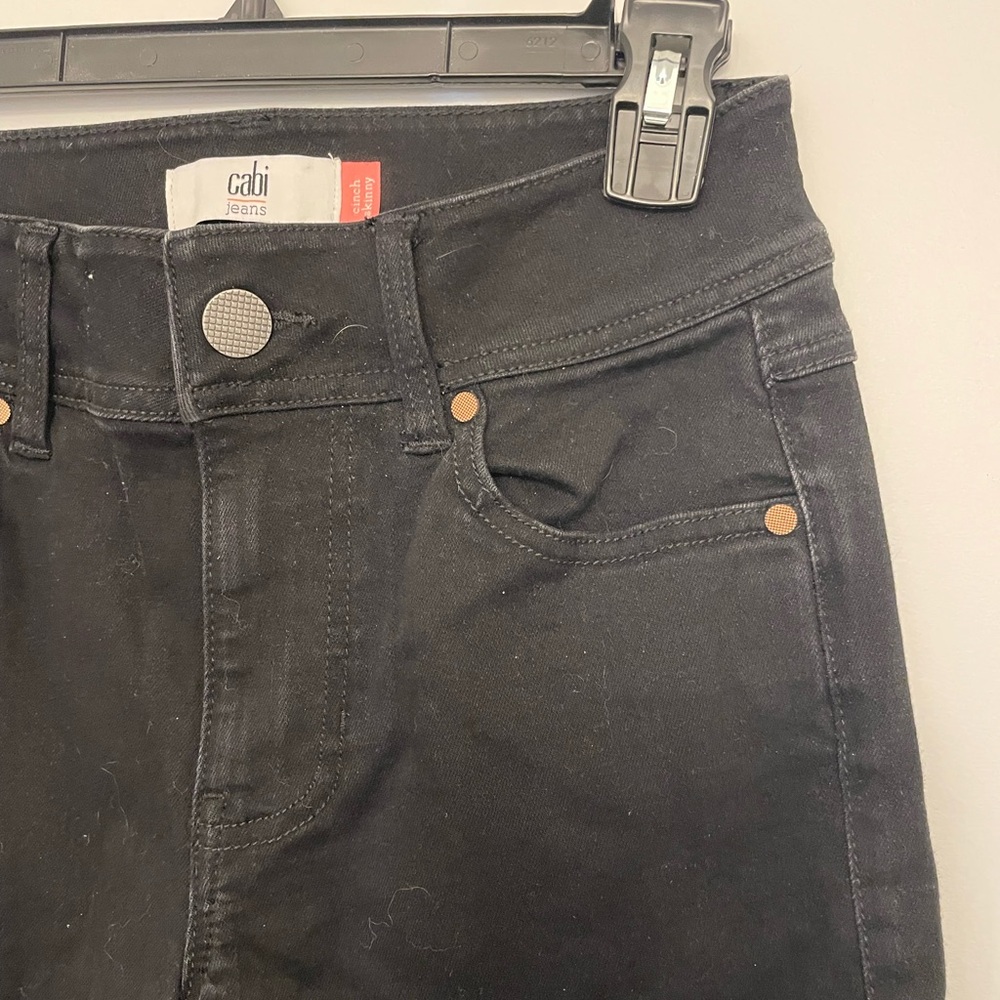 Skinny black denim.
